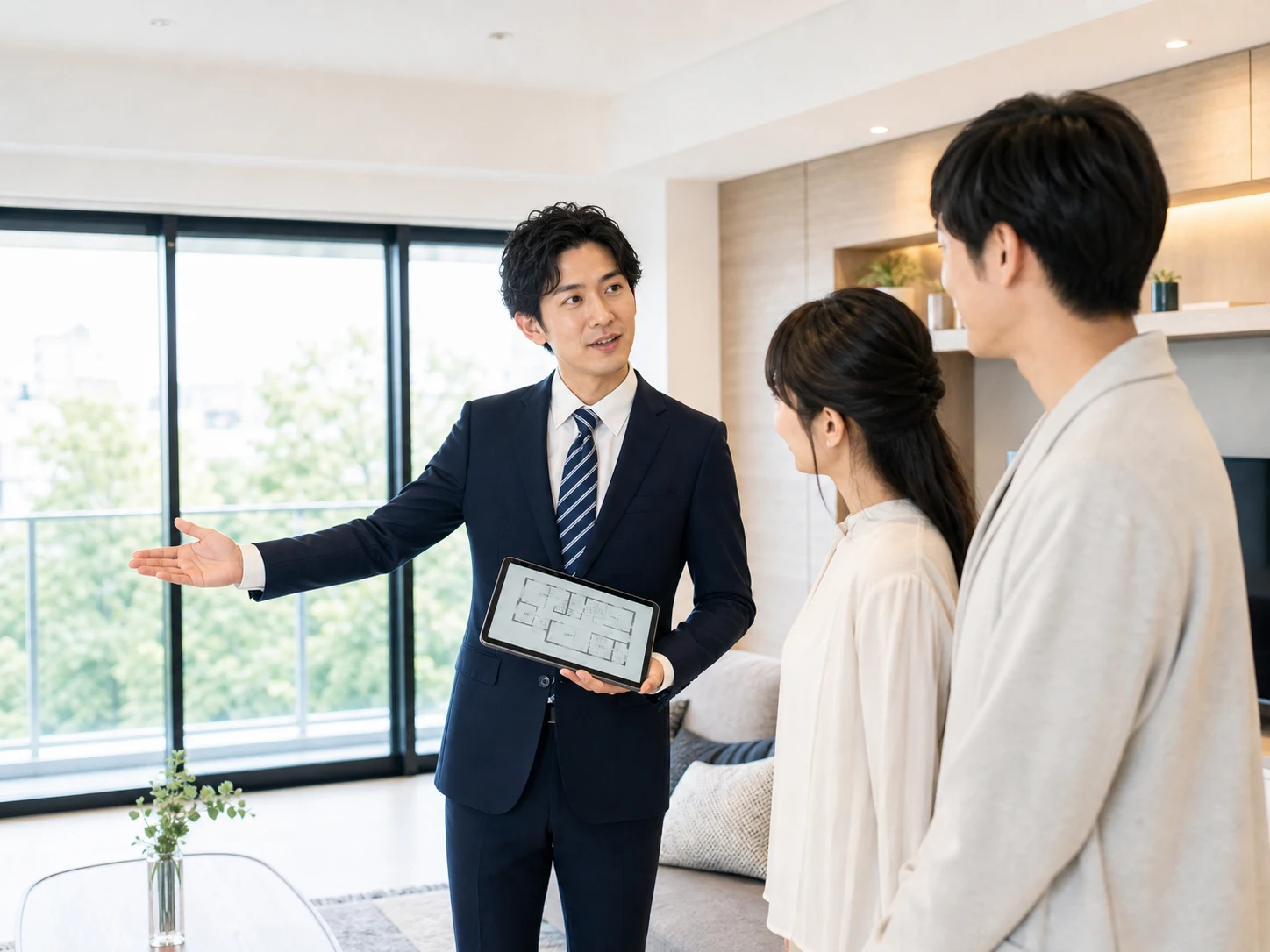 お客様に物件を案内する売買仲介営業